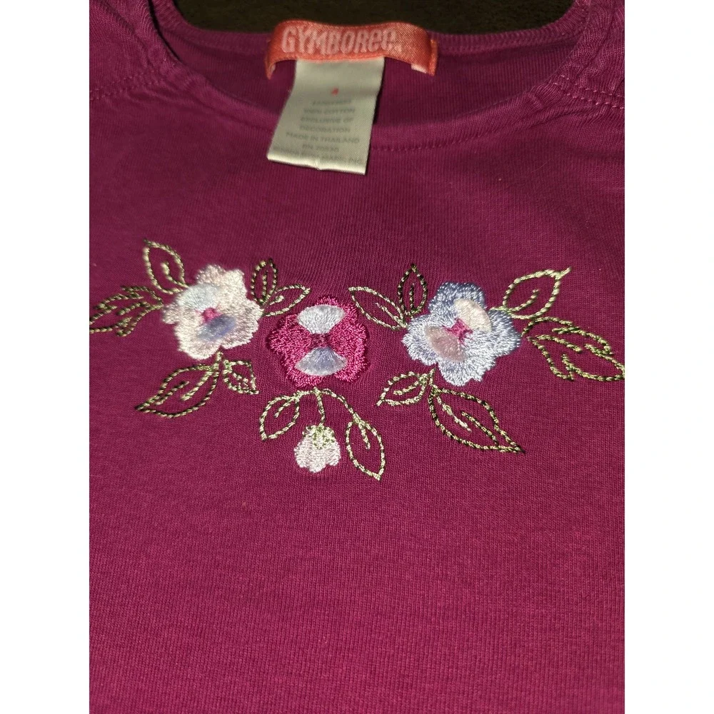 Gymboree vintage romantic garden embroidered flowers floral top size 4